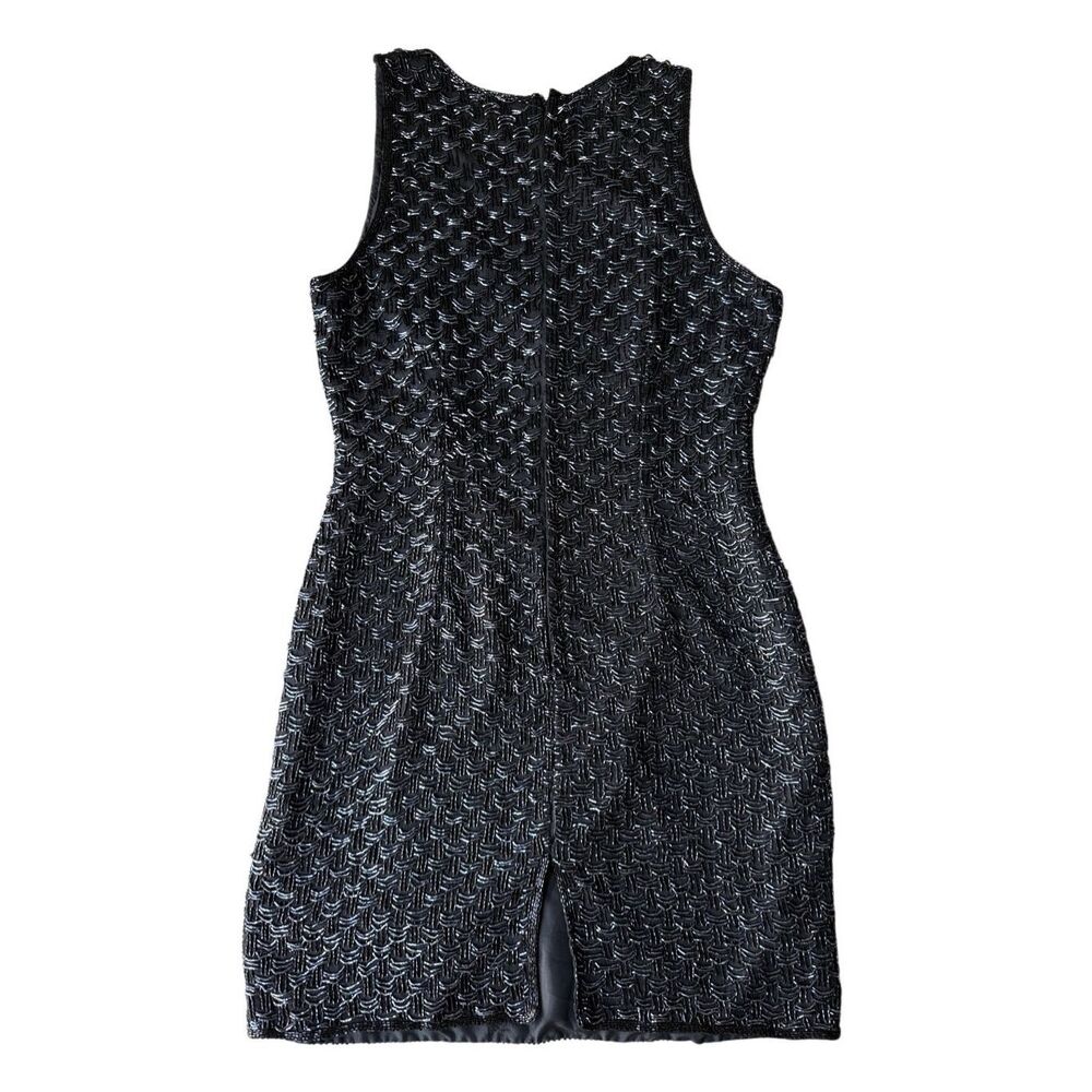 Vintage 1980’s Laurence Kazar Silk Beaded Cocktail Mini Dress - Picture 8 of 10